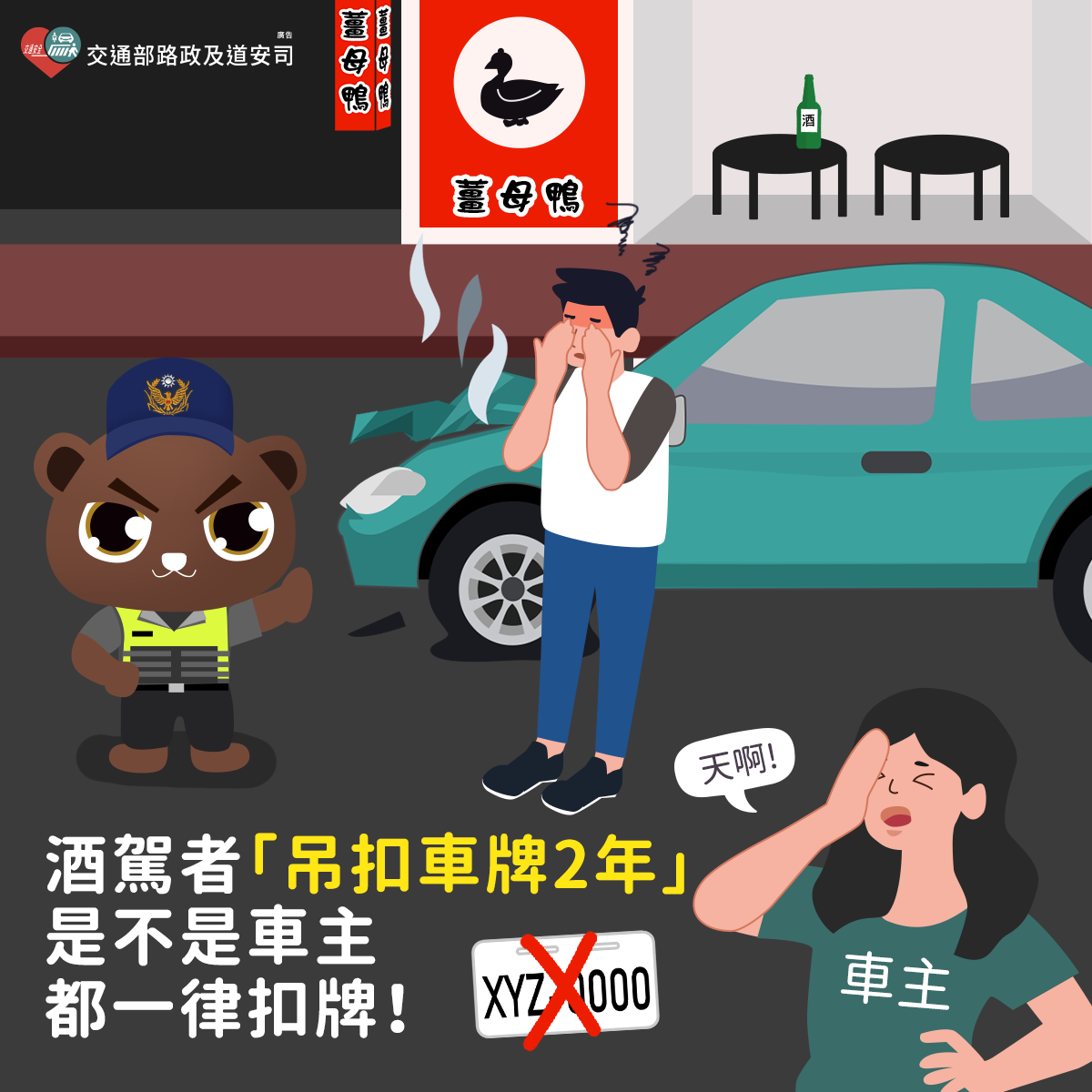 酒駕者「吊扣車牌2年」是不是車主都一律扣牌!