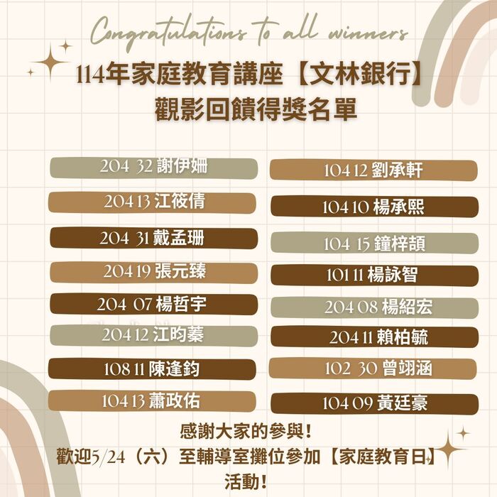 得獎名單
