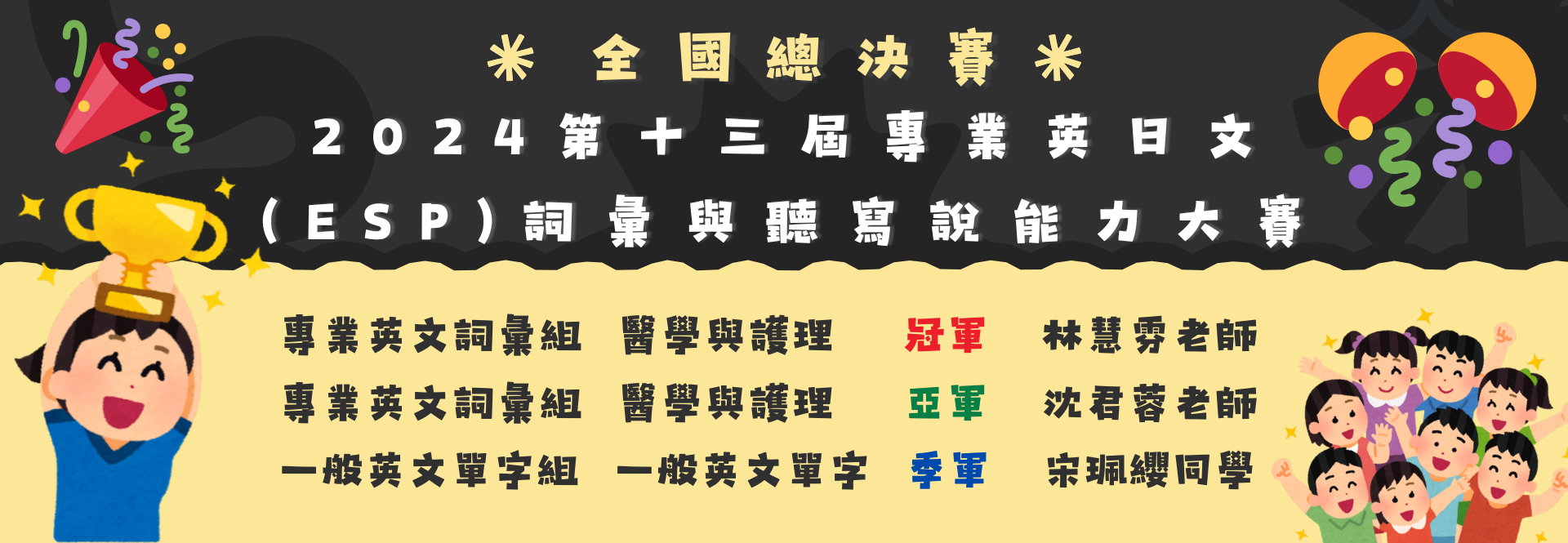 2024第十三屆專業英日文詞彙與聽寫說能力大賽